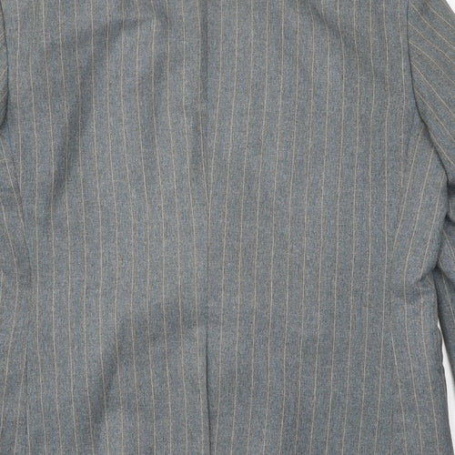 Lincroft Mens Grey Striped Polyester Jacket Suit Jacket Size 40 Regular