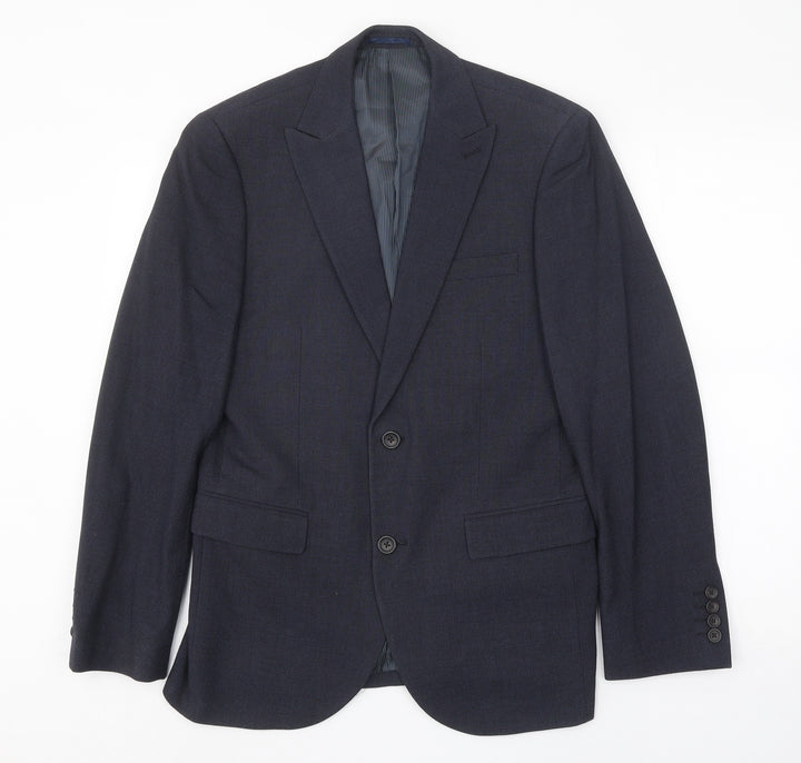 NEXT Mens Blue Viscose Jacket Suit Jacket Size 38 Regular