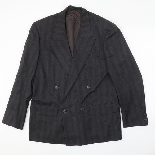 NEXT Mens Grey Striped Polyester Jacket Suit Jacket Size 40 Regular