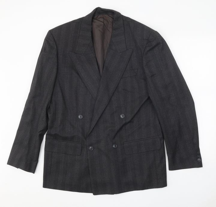 NEXT Mens Grey Striped Polyester Jacket Suit Jacket Size 40 Regular