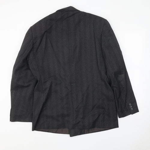 NEXT Mens Grey Striped Polyester Jacket Suit Jacket Size 40 Regular