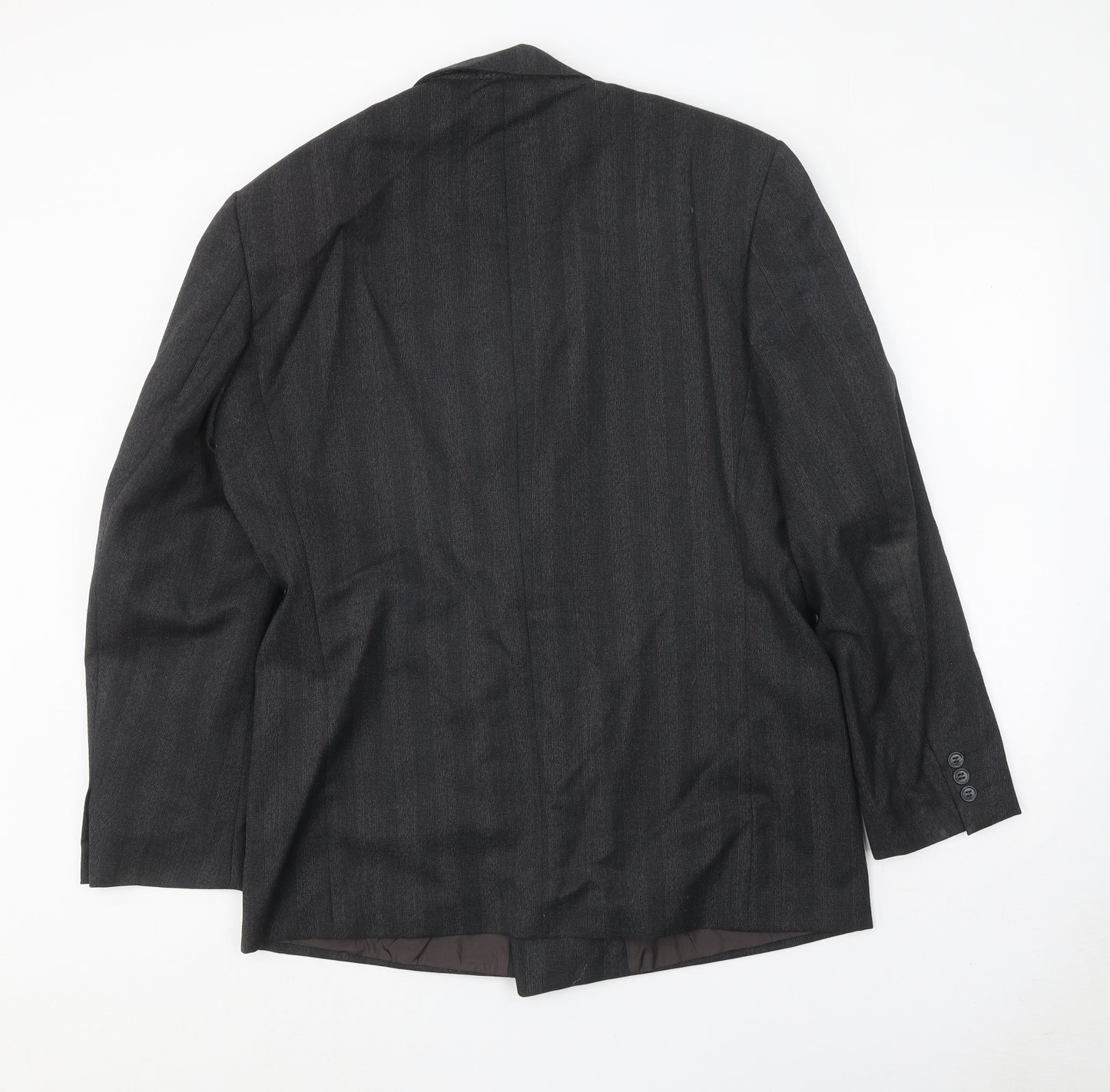 NEXT Mens Grey Striped Polyester Jacket Suit Jacket Size 40 Regular
