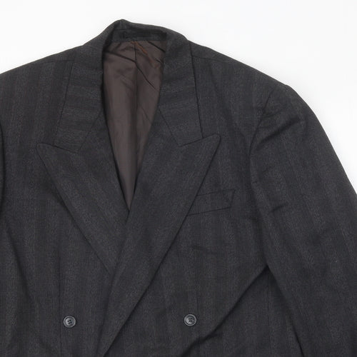 NEXT Mens Grey Striped Polyester Jacket Suit Jacket Size 40 Regular