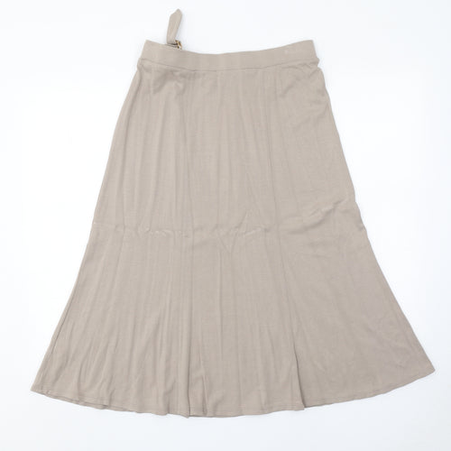 Bonmarché Womens Beige Viscose Swing Skirt Size 12 Buckle
