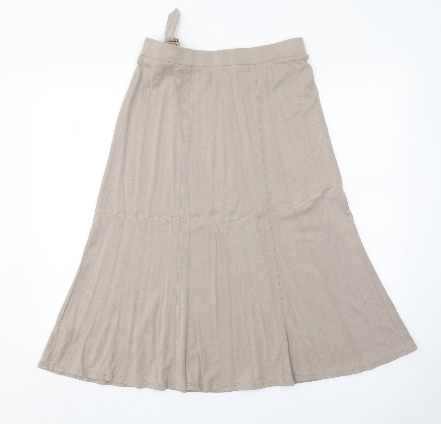 Bonmarché Womens Beige Viscose Swing Skirt Size 12 Buckle