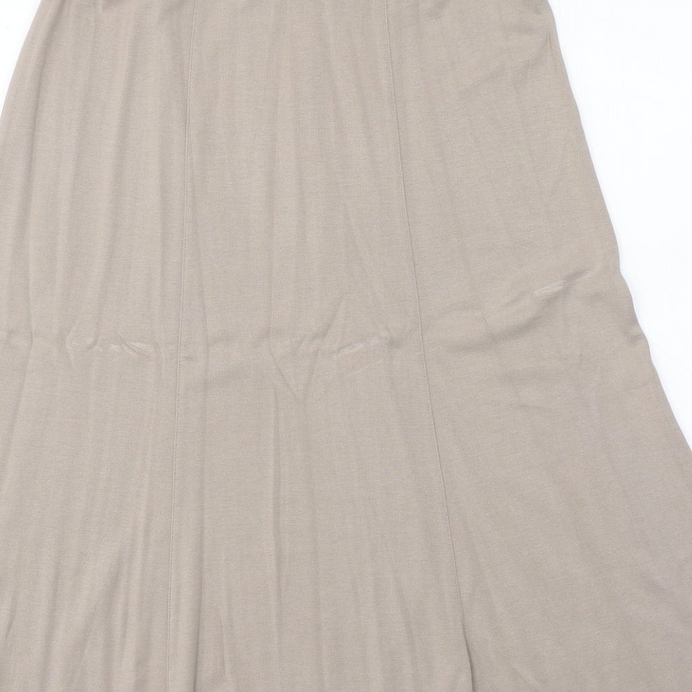 Bonmarché Womens Beige Viscose Swing Skirt Size 12 Buckle