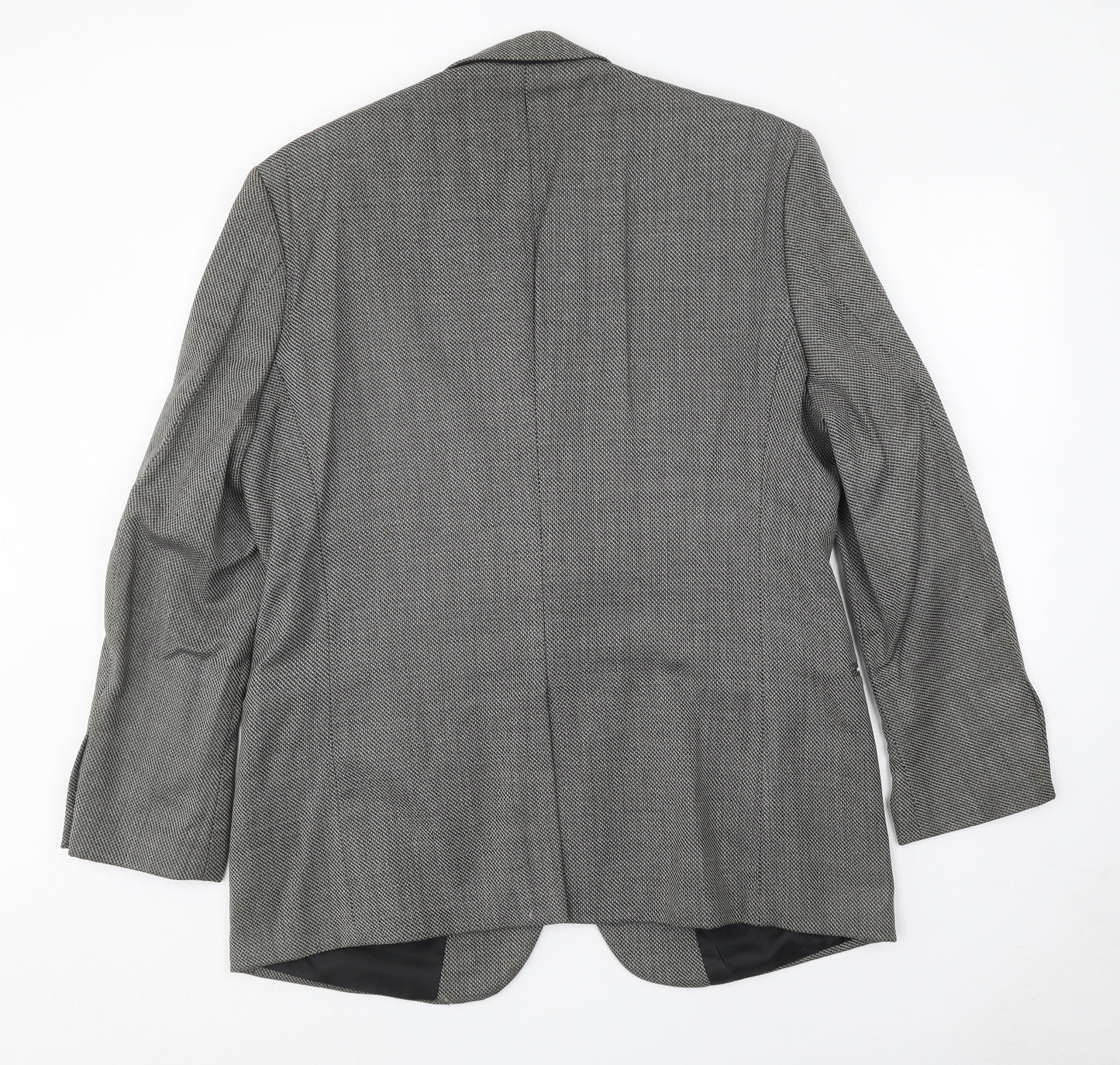 Collezione Mens Grey Geometric Wool Jacket Blazer Size 44 Regular