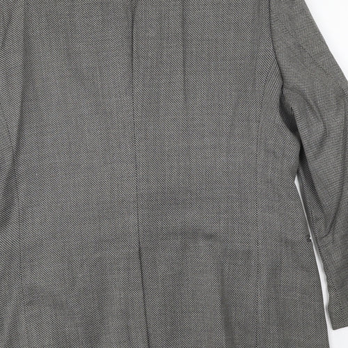 Collezione Mens Grey Geometric Wool Jacket Blazer Size 44 Regular