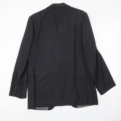 Steegan Mens Blue Striped Wool Jacket Suit Jacket Size 40 Regular
