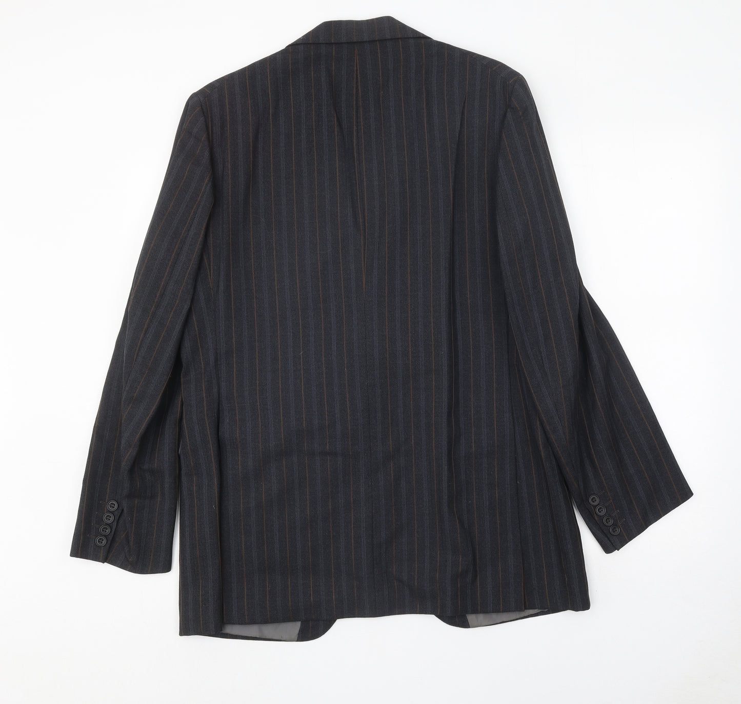Steegan Mens Blue Striped Wool Jacket Suit Jacket Size 40 Regular