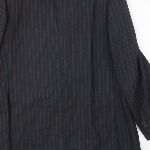 Steegan Mens Blue Striped Wool Jacket Suit Jacket Size 40 Regular