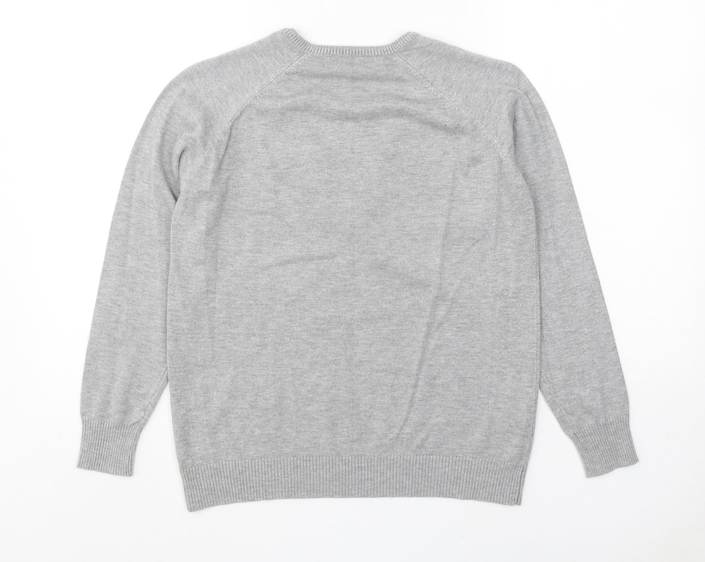 Sfera Casual Womens Grey V-Neck Acrylic Pullover Jumper Size M