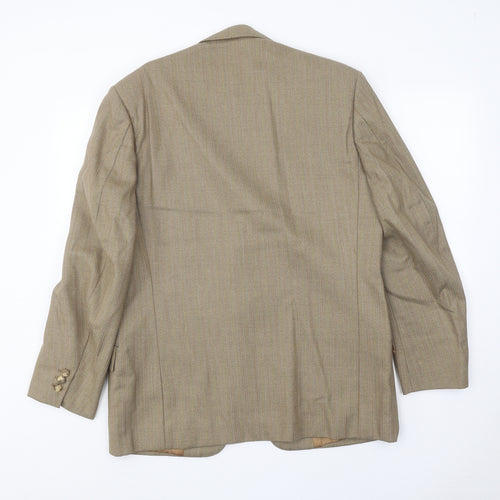 Gibson Llather Mens Brown Wool Jacket Blazer Size 38 Regular