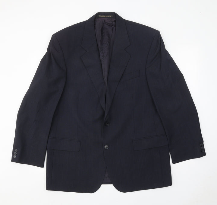 Marks and Spencer Mens Blue Polyester Jacket Suit Jacket Size 42 Regular