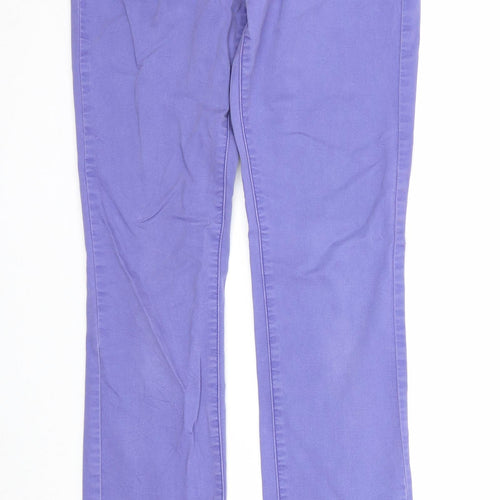 Uniqlo Womens Purple Cotton Straight Jeans Size 26 in L33 in Regular Zip