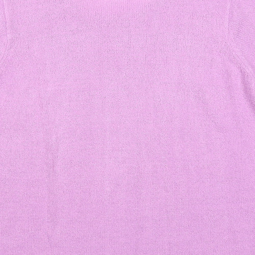 EWM Womens Purple Round Neck Acrylic Pullover Jumper Size 14