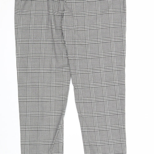 Select Womens Grey Plaid Polyester Capri Trousers Size 10 Regular Zip
