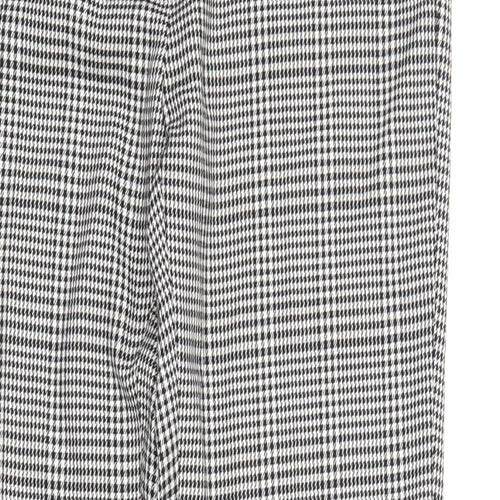 Select Womens Grey Plaid Polyester Capri Trousers Size 10 Regular Zip