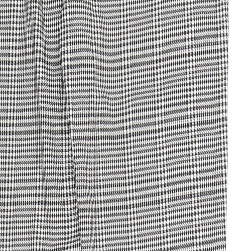 Select Womens Grey Plaid Polyester Capri Trousers Size 10 Regular Zip