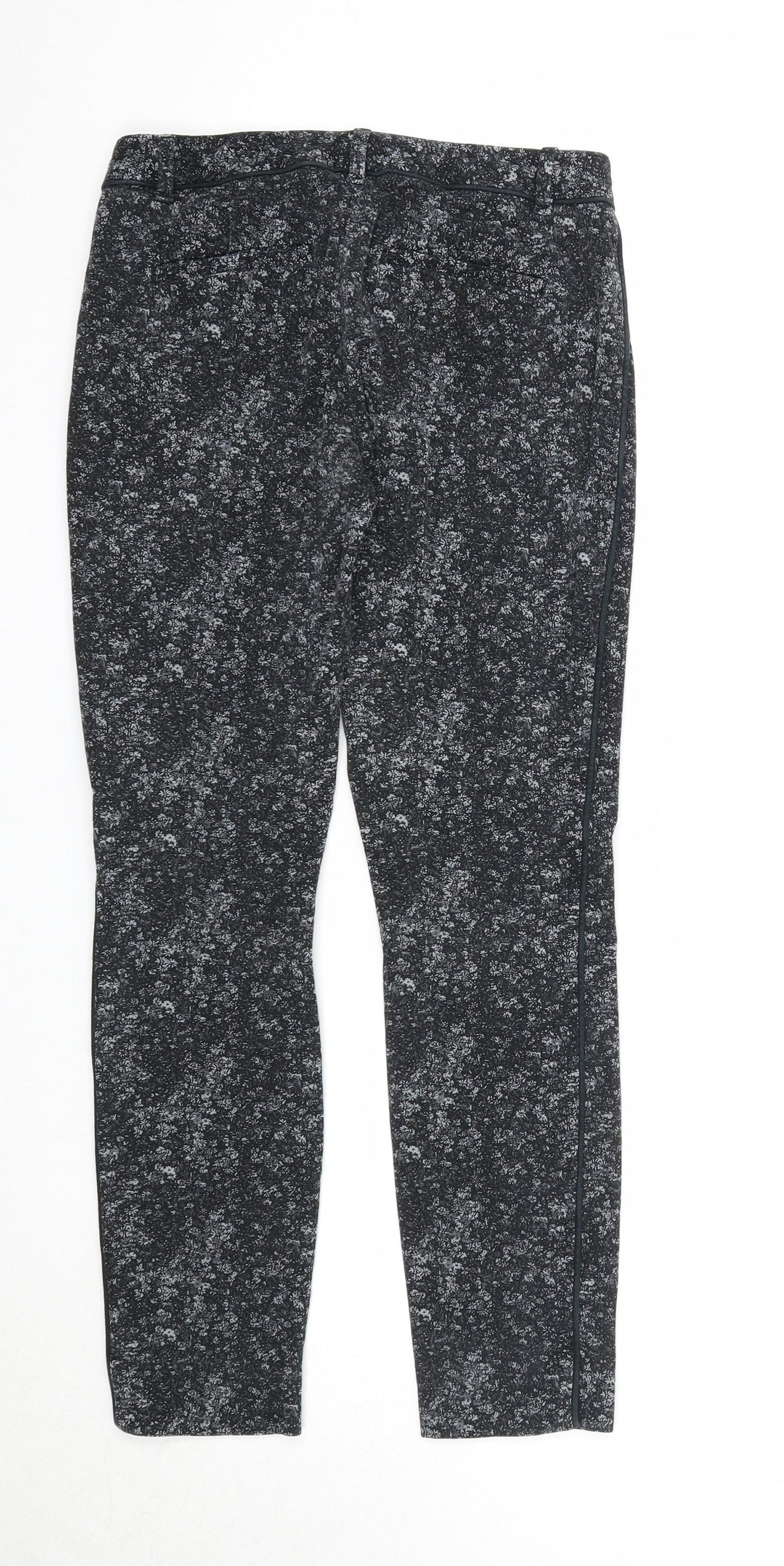 Gap Womens Black Floral Cotton Trousers Size 25 in Regular Zip