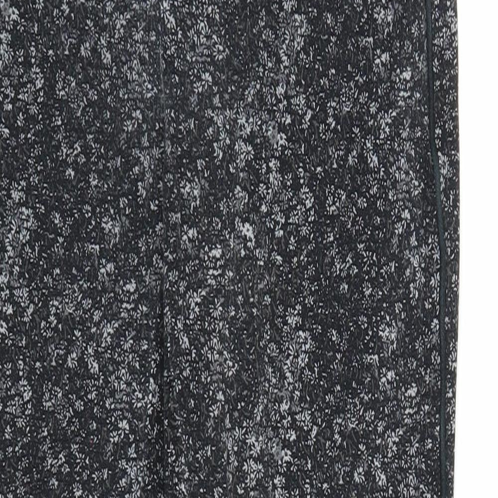 Gap Womens Black Floral Cotton Trousers Size 25 in Regular Zip