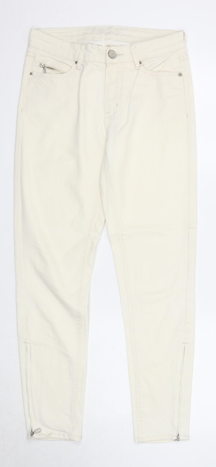 Flash Jeans Womens Beige Cotton Skinny Jeans Size 8 Regular Zip