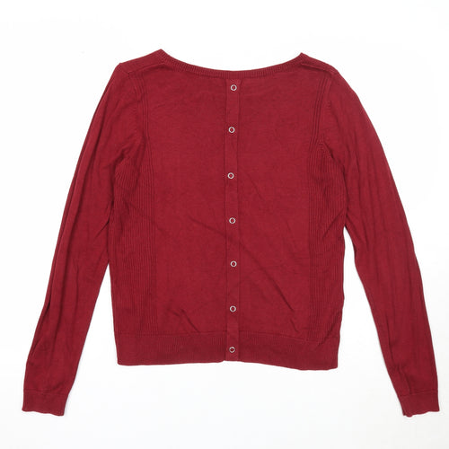 New Look Womens Red Round Neck Viscose Pullover Jumper Size 12