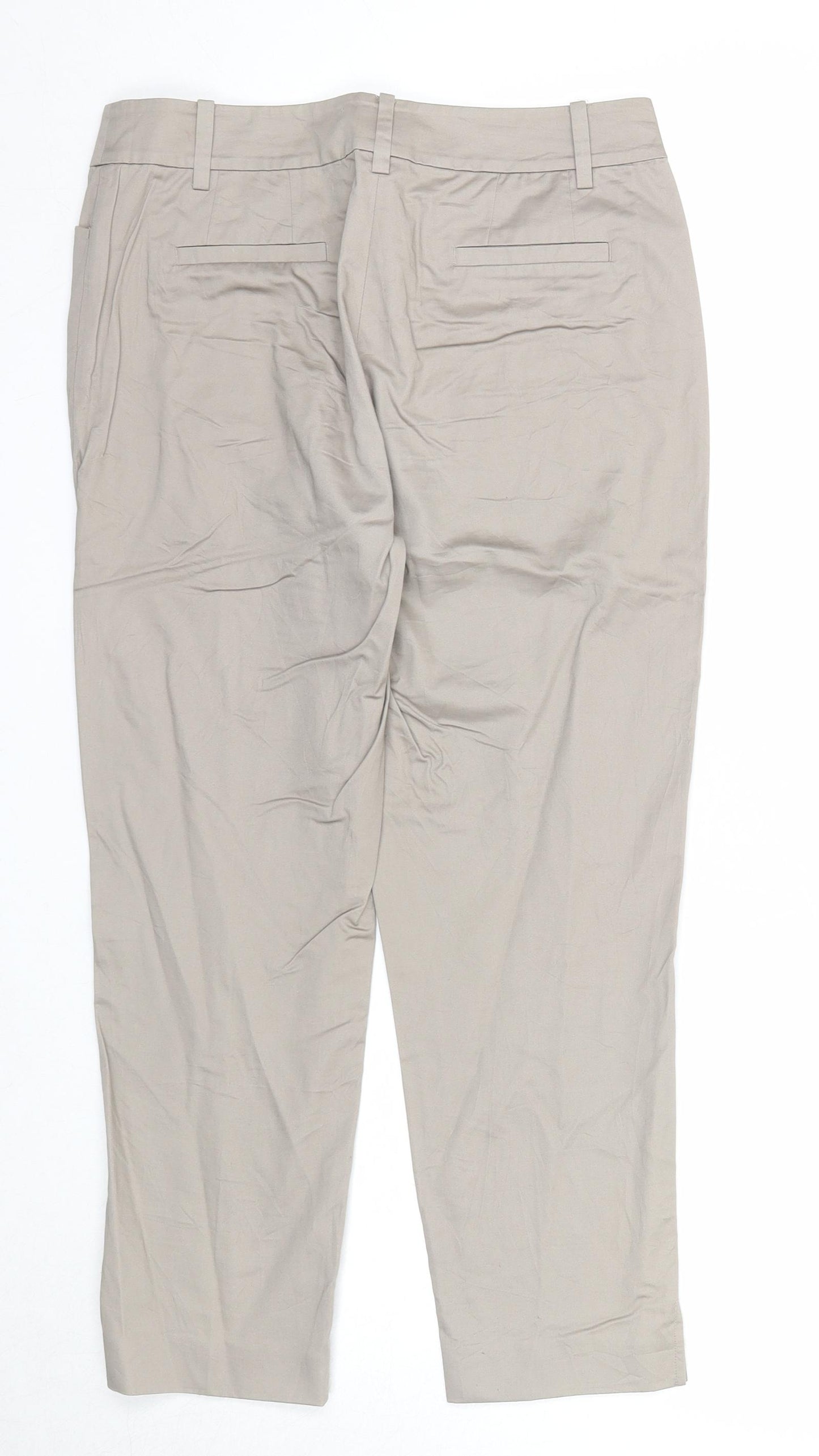 Spirit Womens Beige Cotton Chino Trousers Size 8 Regular Zip