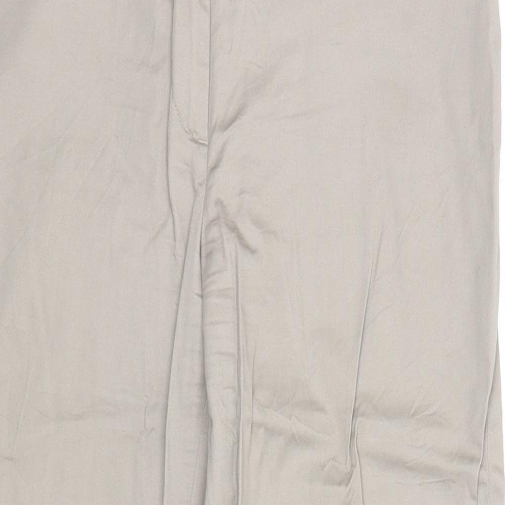 Spirit Womens Beige Cotton Chino Trousers Size 8 Regular Zip