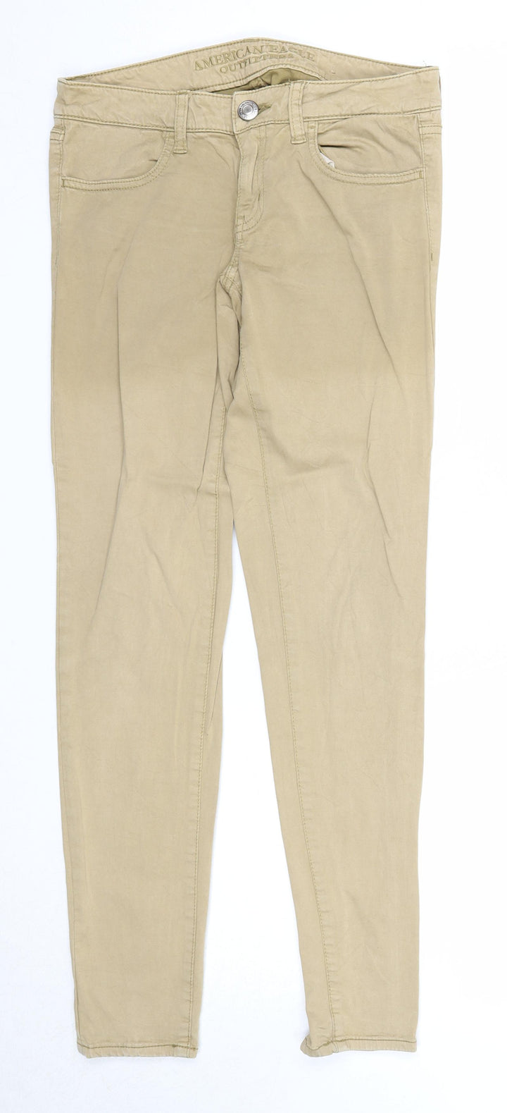 American Eagle Womens Beige Cotton Skinny Jeans Size XS Regular Zip