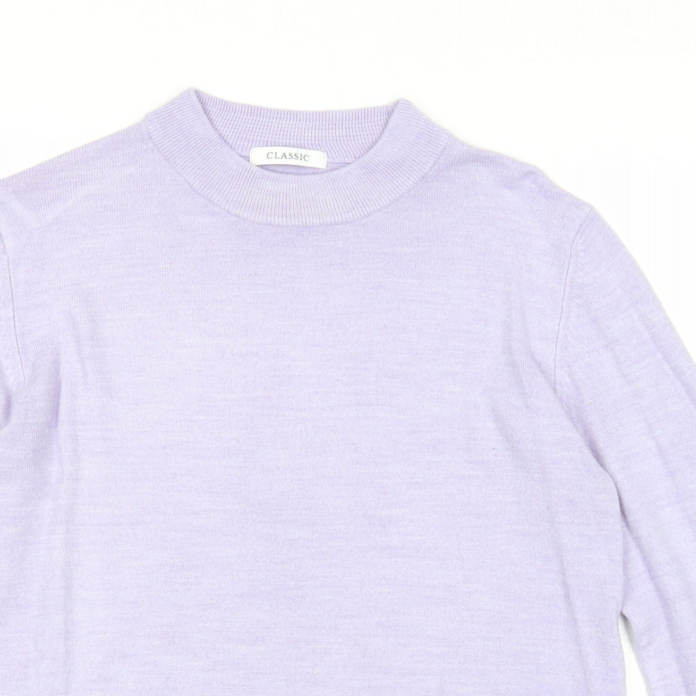 Marks and Spencer Womens Purple Round Neck Acrylic Pullover Jumper Size 10