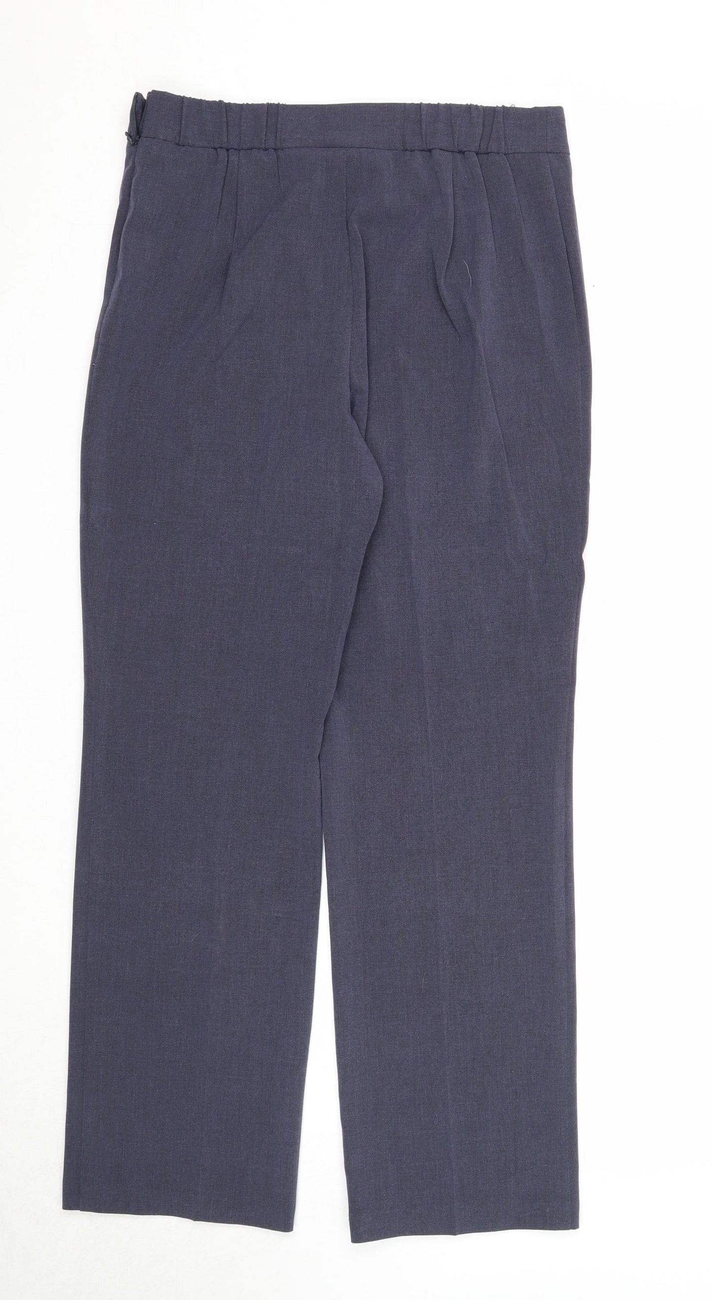 Marks and Spencer Womens Blue Polyester Dress Pants Trousers Size 10 Regular Zip
