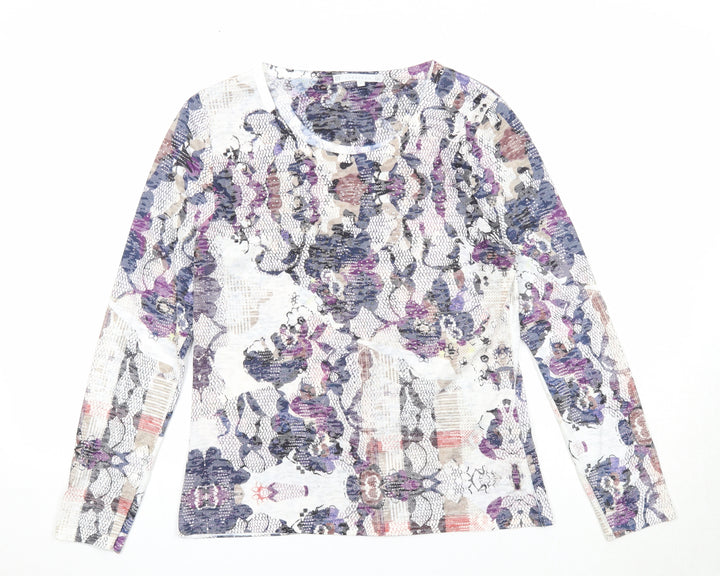 Lakeland Womens Multicoloured Floral Polyester Basic T-Shirt Size S Round Neck
