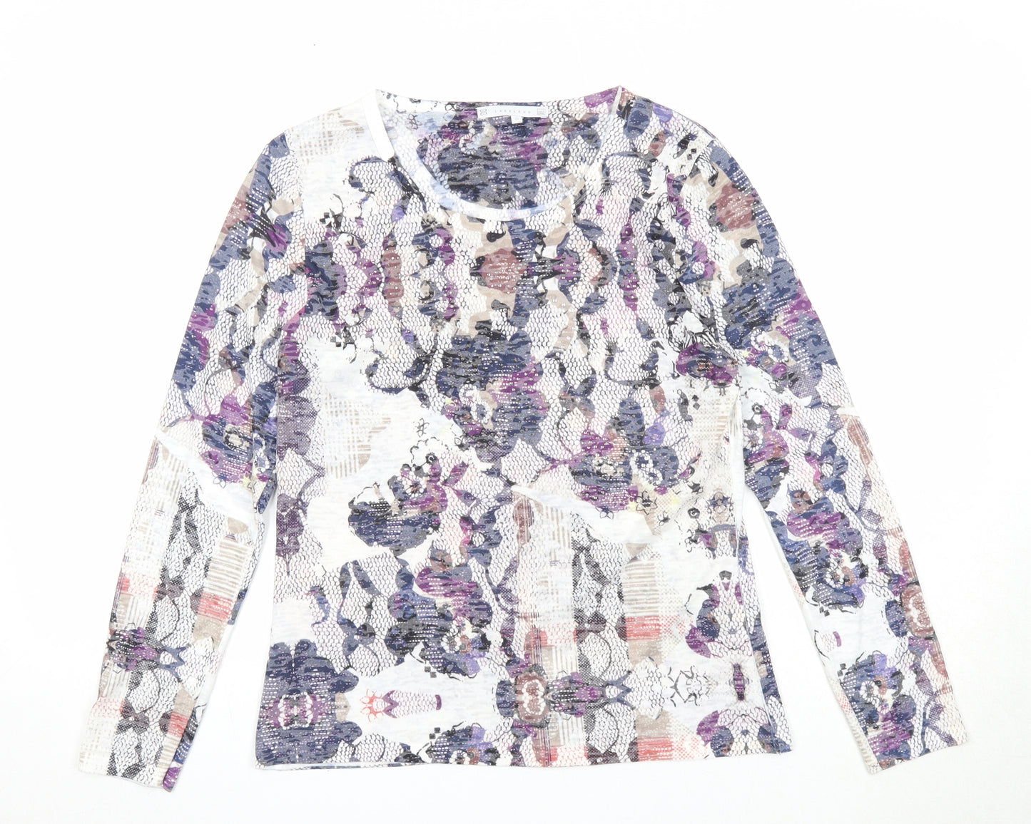 Lakeland Womens Multicoloured Floral Polyester Basic T-Shirt Size S Round Neck