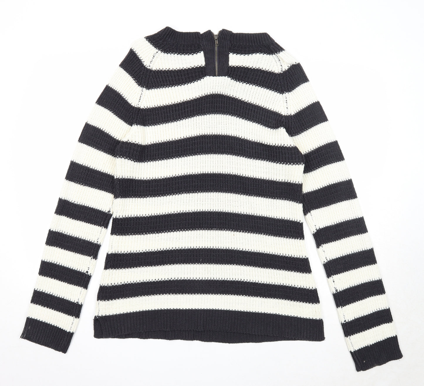 Originals Womens Black Round Neck Herringbone Acrylic Pullover Jumper Size XL