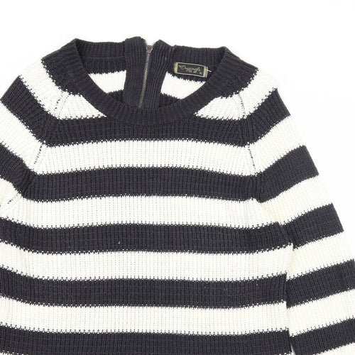 Originals Womens Black Round Neck Herringbone Acrylic Pullover Jumper Size XL