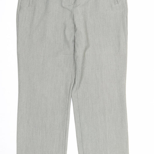 Marks and Spencer Womens Grey Polyester Trousers Size 12 Regular Zip - Zipped Pockets