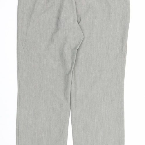 Marks and Spencer Womens Grey Polyester Trousers Size 12 Regular Zip - Zipped Pockets
