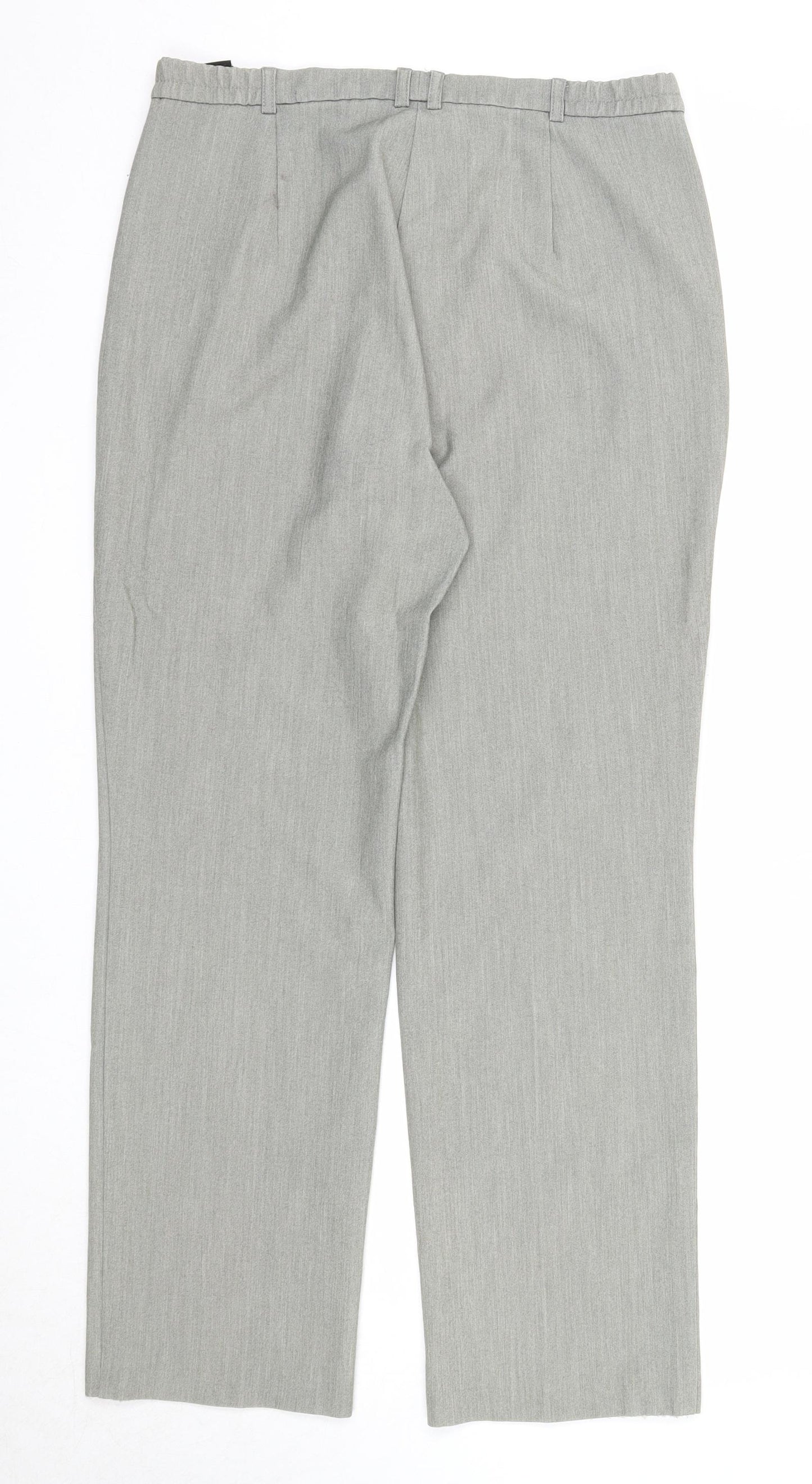 Marks and Spencer Womens Grey Polyester Trousers Size 12 Regular Zip - Zipped Pockets