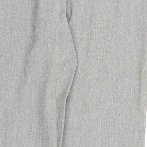 Marks and Spencer Womens Grey Polyester Trousers Size 12 Regular Zip - Zipped Pockets