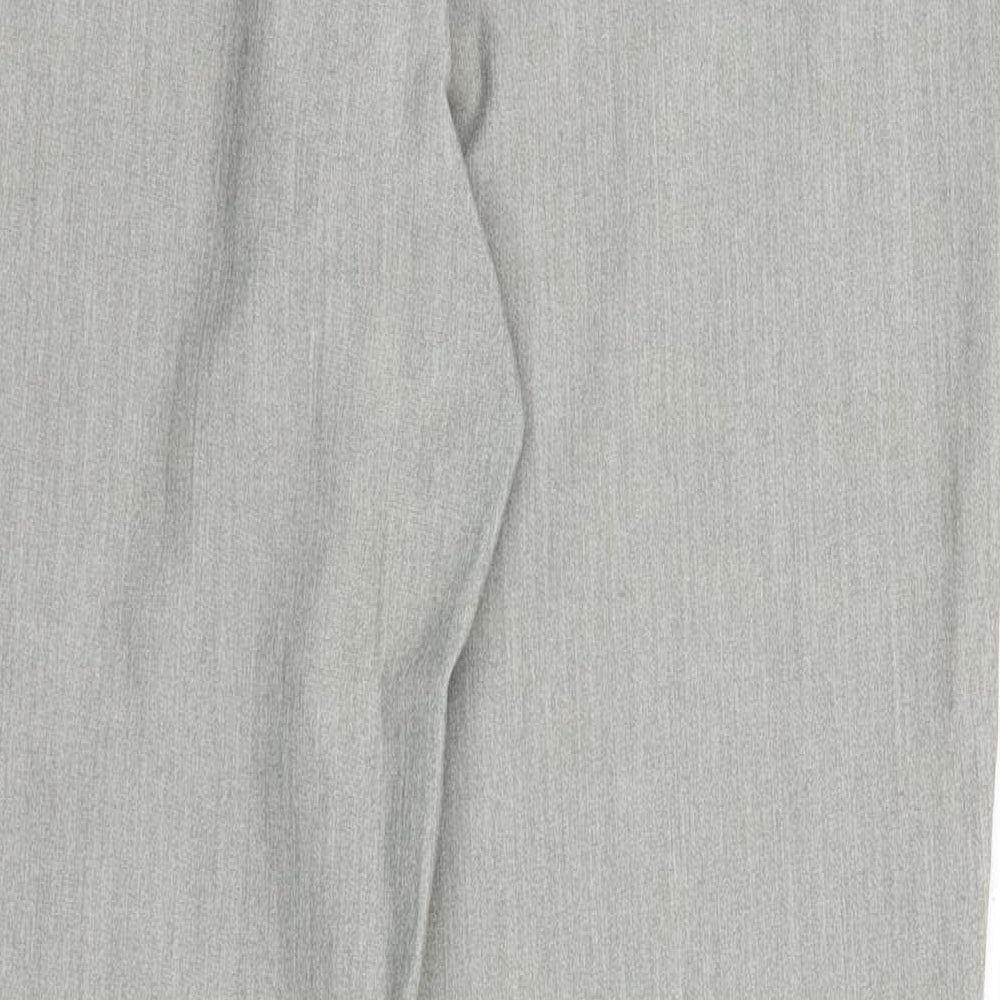 Marks and Spencer Womens Grey Polyester Trousers Size 12 Regular Zip - Zipped Pockets