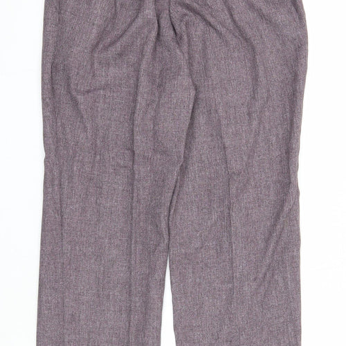 Damart Womens Purple Polyester Trousers Size 12 Regular