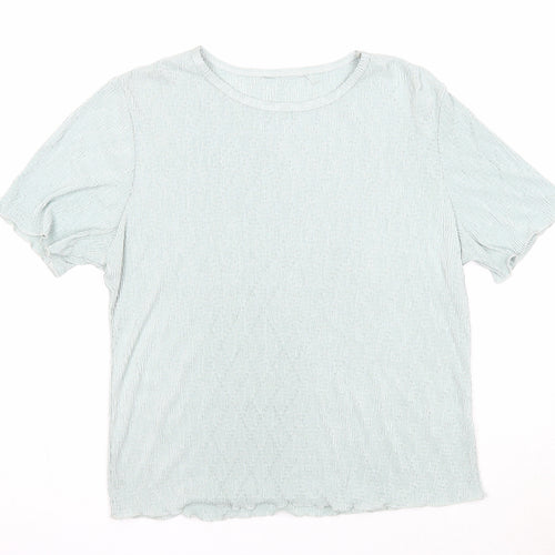 Berkertex Womens Blue Polyester Basic T-Shirt Size 16 Round Neck