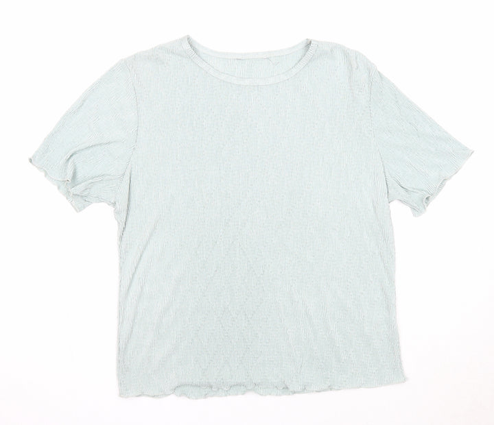 Berkertex Womens Blue Polyester Basic T-Shirt Size 16 Round Neck
