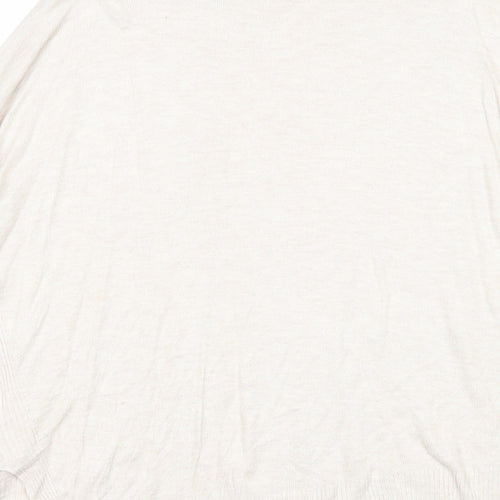 Warehouse Womens Beige Round Neck Modal Pullover Jumper Size 10