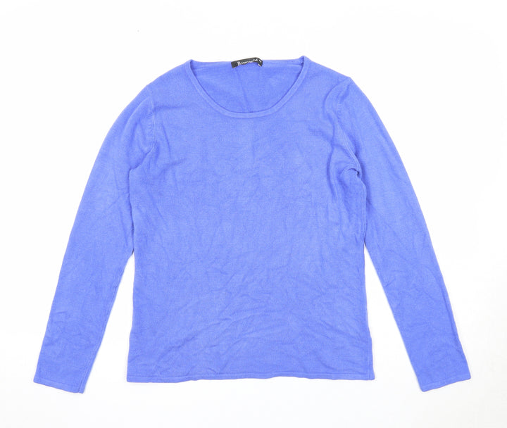 Bonmarché Womens Blue Round Neck Acrylic Pullover Jumper Size XS