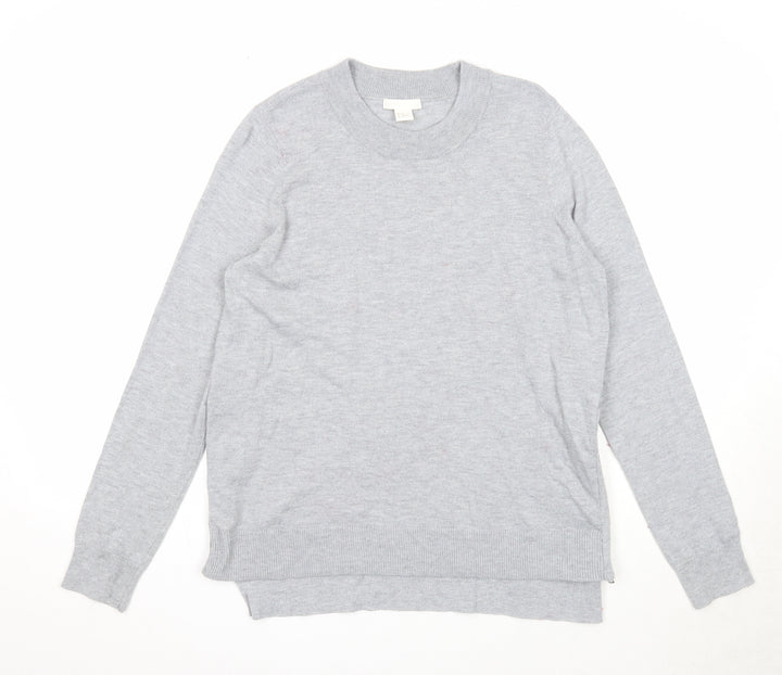 H&M Womens Grey Round Neck Polyester Pullover Jumper Size M
