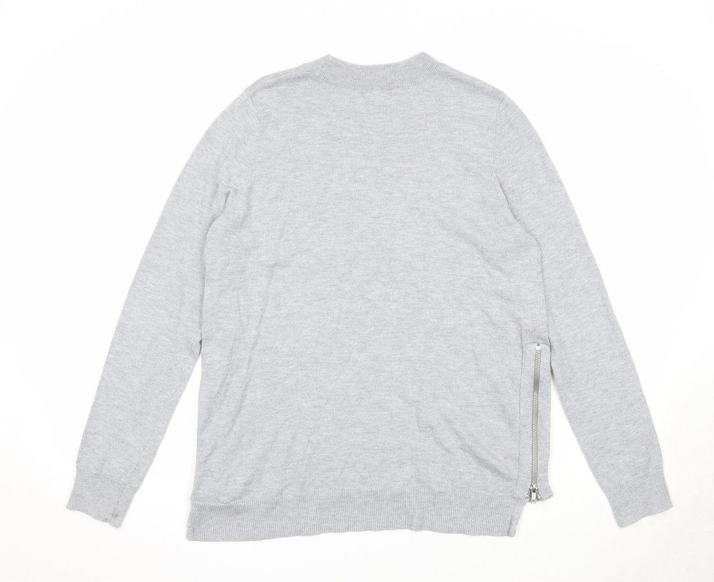 H&M Womens Grey Round Neck Polyester Pullover Jumper Size M