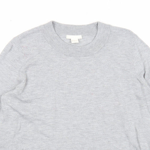 H&M Womens Grey Round Neck Polyester Pullover Jumper Size M