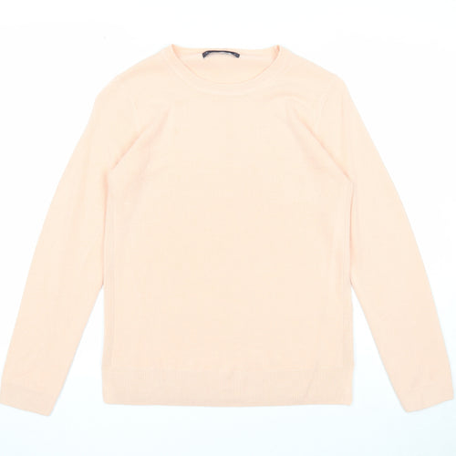 Marks and Spencer Womens Pink Round Neck Acrylic Pullover Jumper Size 8